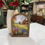 Arch Top Patriotic Farm Framed Art : 6x8"