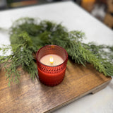 3.25" Red Dotted Glass 3D Flame Candle