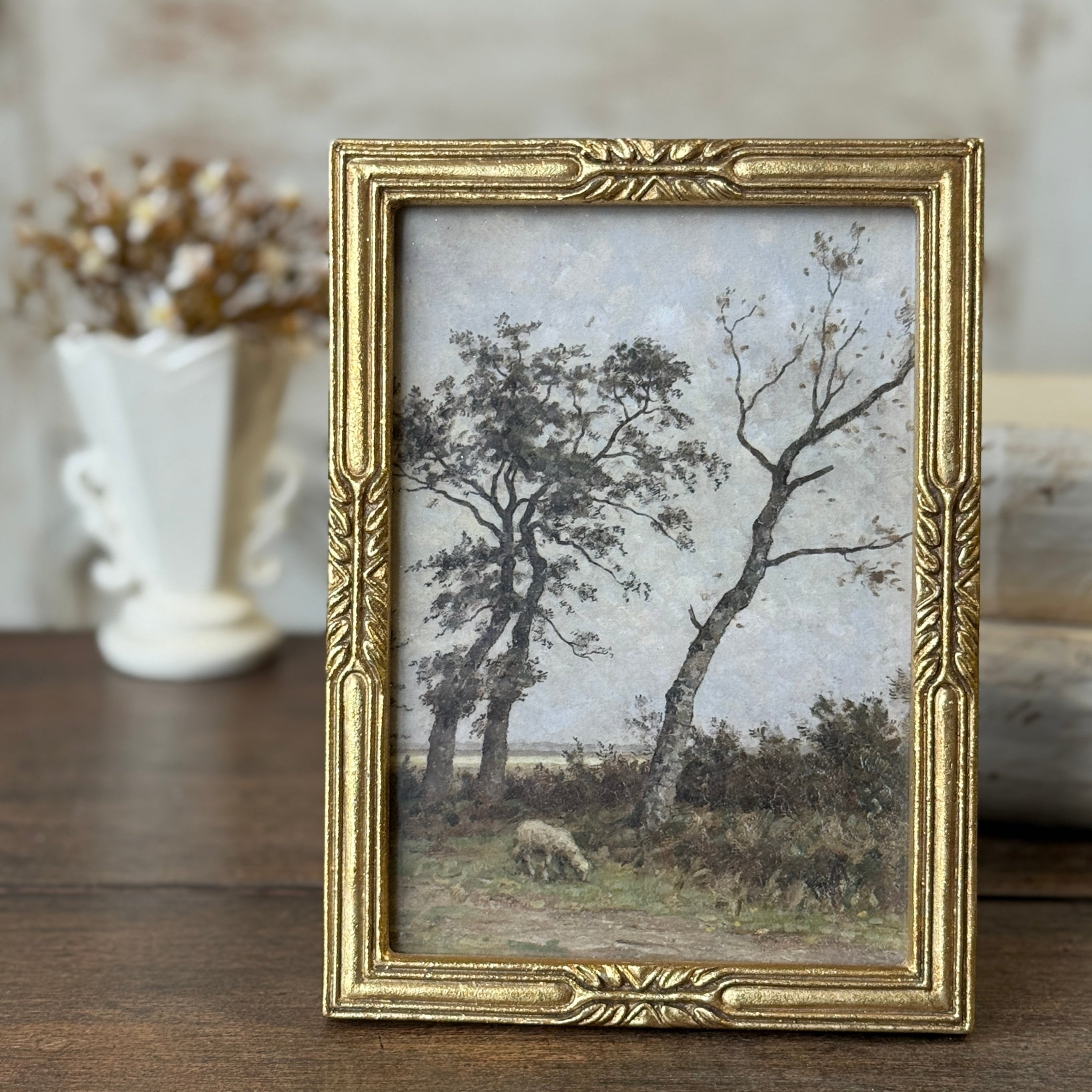 Pasture's Edge | Gold framed Print