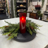 2”x6” Glass Jar Moving Flame Candle | Red