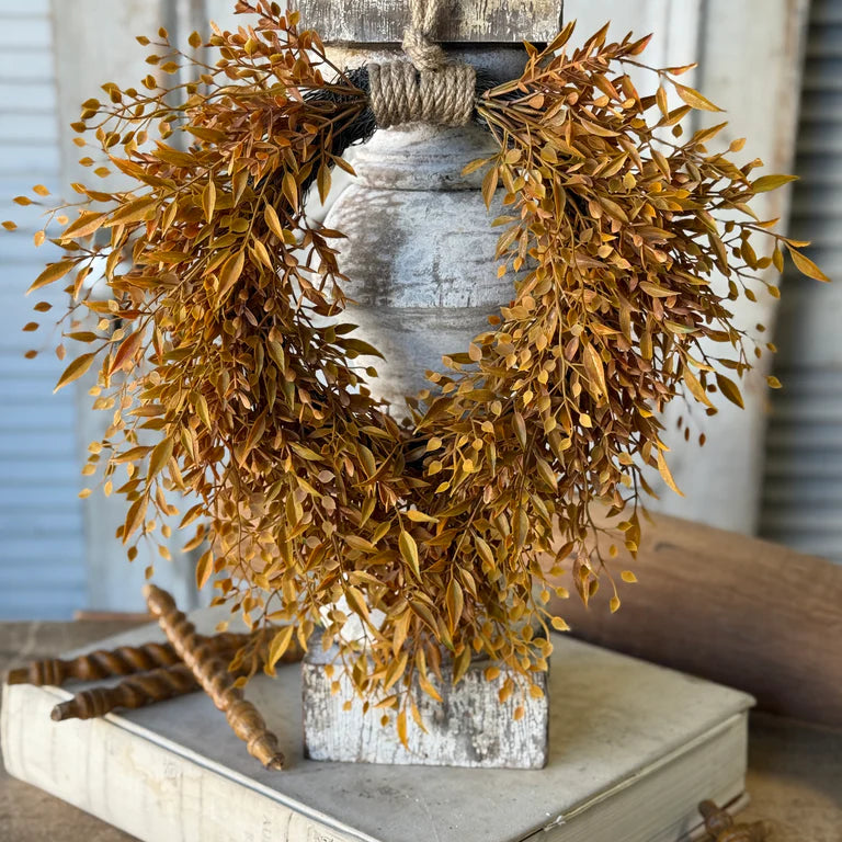 Barley Twist Sage Mini Hanging Wreath | 15"