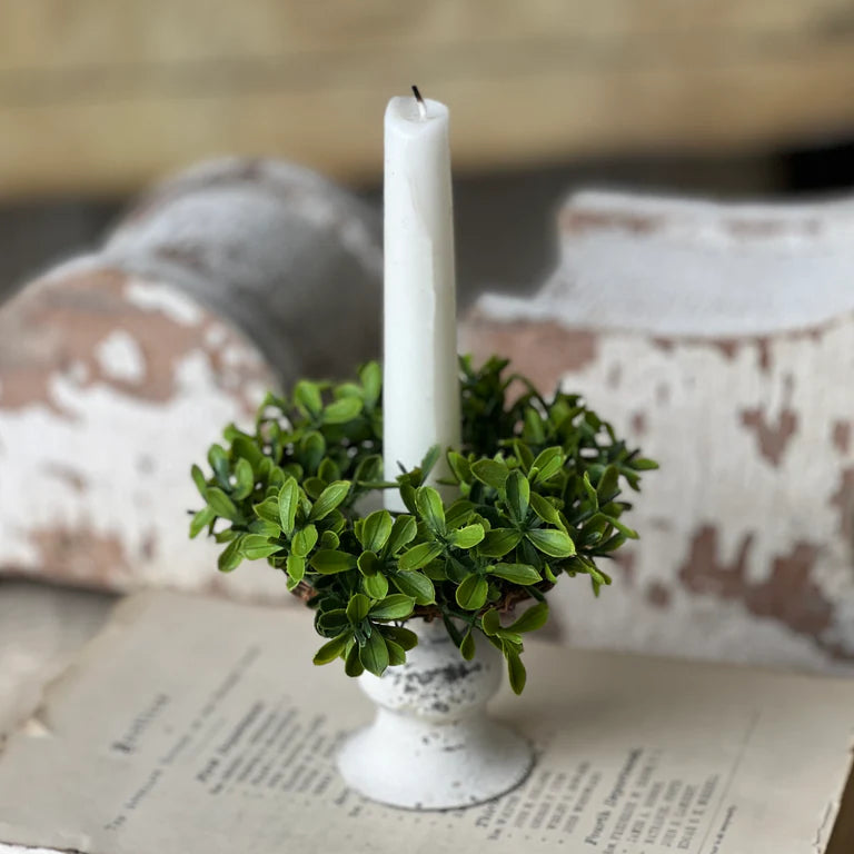 Lyric Boxwood Candle Ring | 2"
