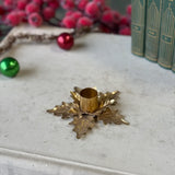 Golden Poinsettia Taper Holder | 4"