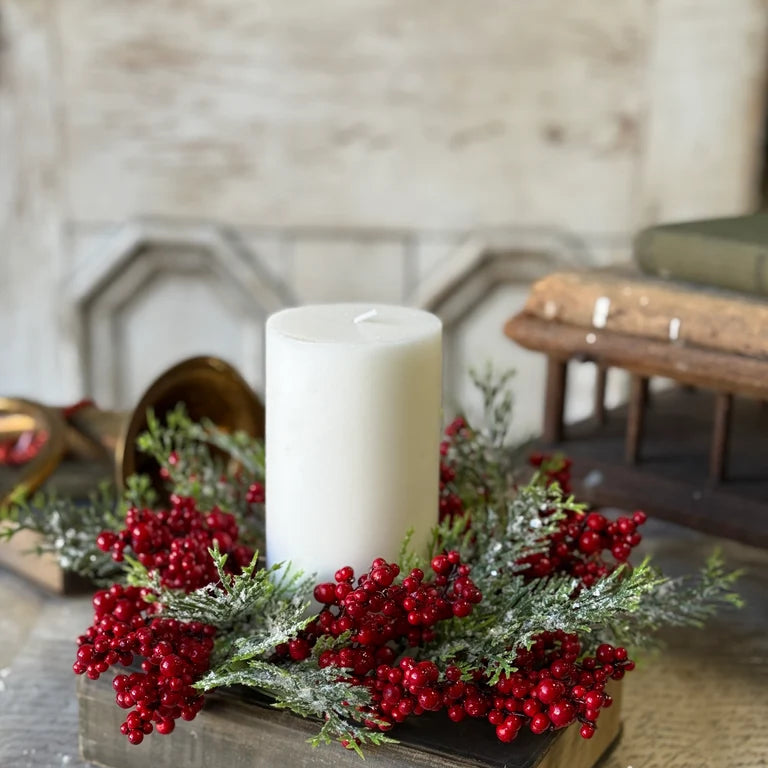 Garnet Grove Cedar Candle Ring | 4"