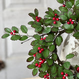 Holly Candle Ring with Berries | 5"