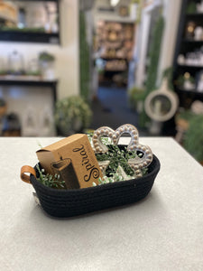 Small Basket with Leather Loop