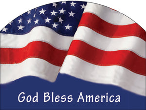 Americana Flag God Bless America - Outdoor Plaque
