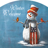 Americana Snowman - Outdoor Plaque