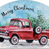 Red Christmas Truck - Outdoor Plaque