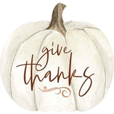 Give Thanks - Pumpkin Shaped Sign