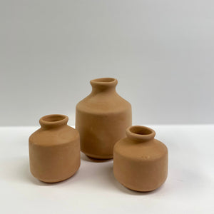 Mini Terracotta Vases | Set of 3