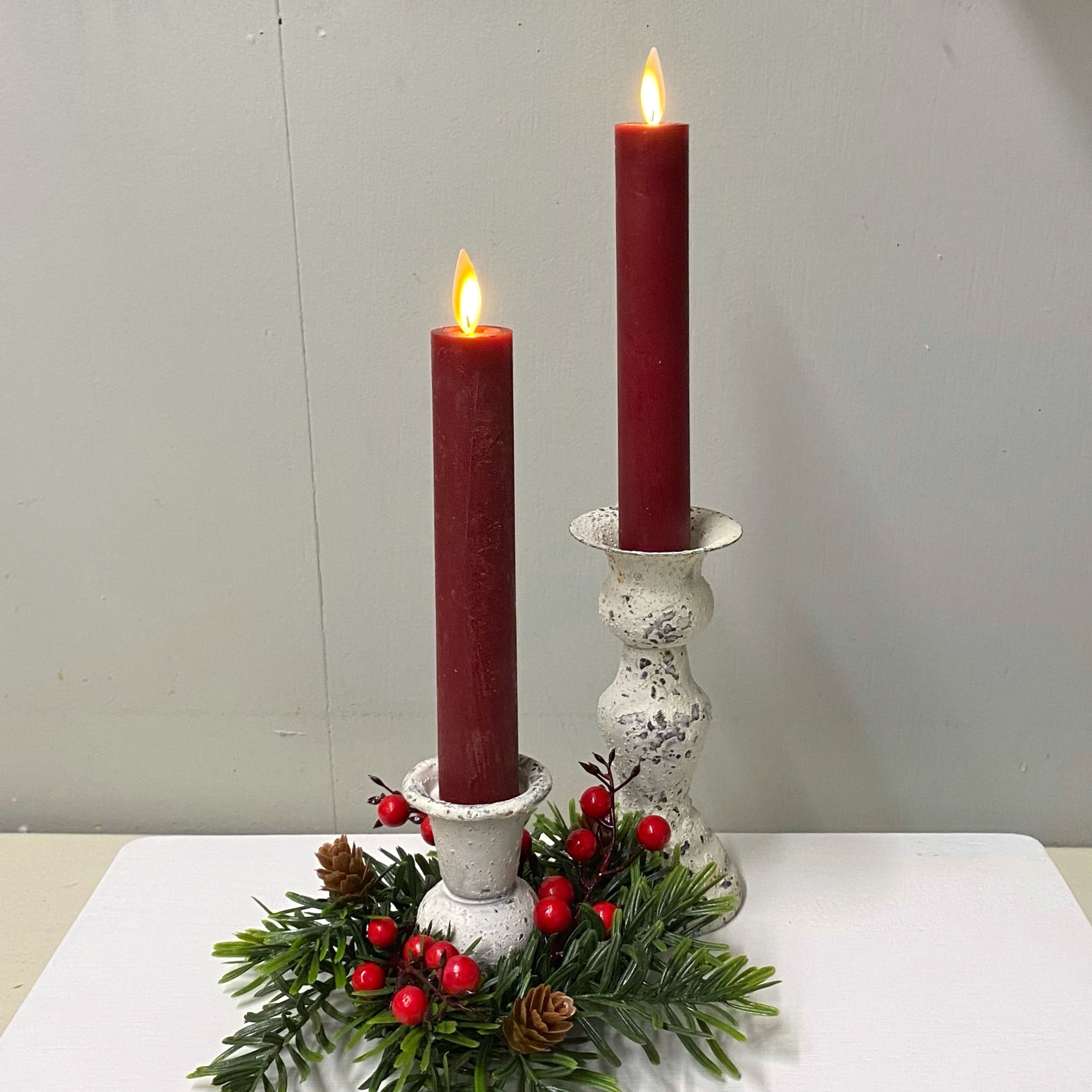Moving Flame Taper Candle Set
