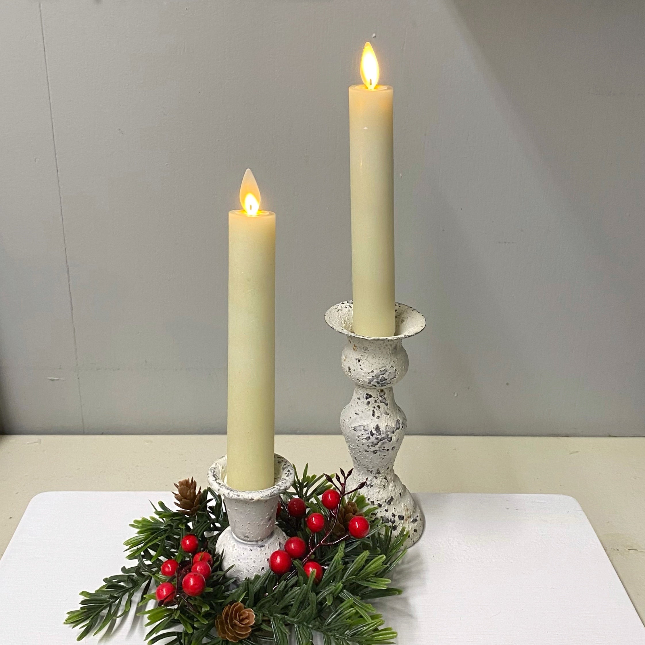 Moving Flame Taper Candle Set